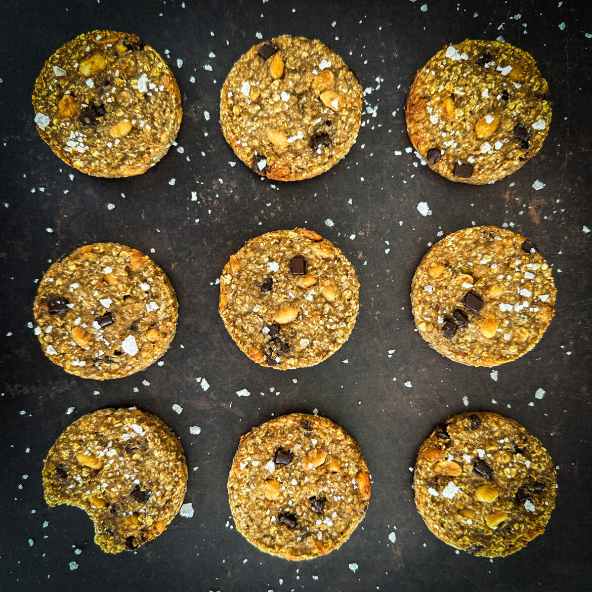 Salted Peanut Banana Chocolate Cookies